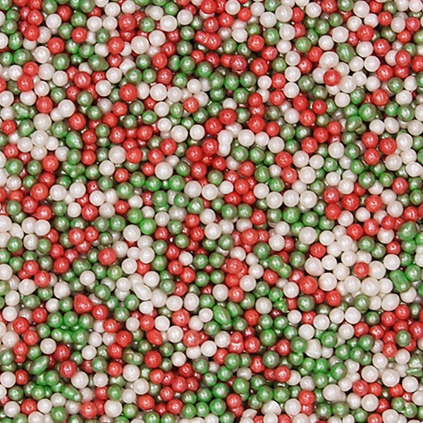 Shimmer Christmas Nonpareils - Natural Ingredients Sprinkles For Cakes