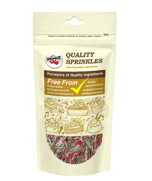 Shimmer Christmas Jimmies - No Gluten Halal Sprinkles Cake Decoration