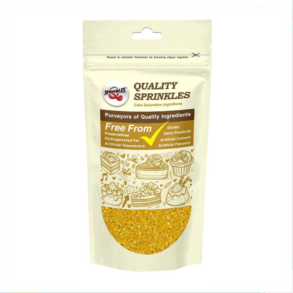 Gold Sugar Crystals - Natural Ingredients Sprinkles Cake Decoration