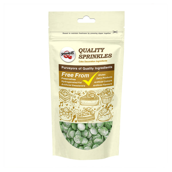 Shimmer Green Confetti 10MM Big Sequins - Clean Lable Vegan Sprinkles