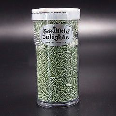 Shimmer Green Jimmies - No Soya Clean Lable Sprinkles Cake Decoration (Top 14 Allergen Free, Naturally Sourced Ingredients, Plant-based, Free From GMO, Hydrogenated Fat, Palm oil, Certified Vegan, BRC, Kosher, Halal & FDA)