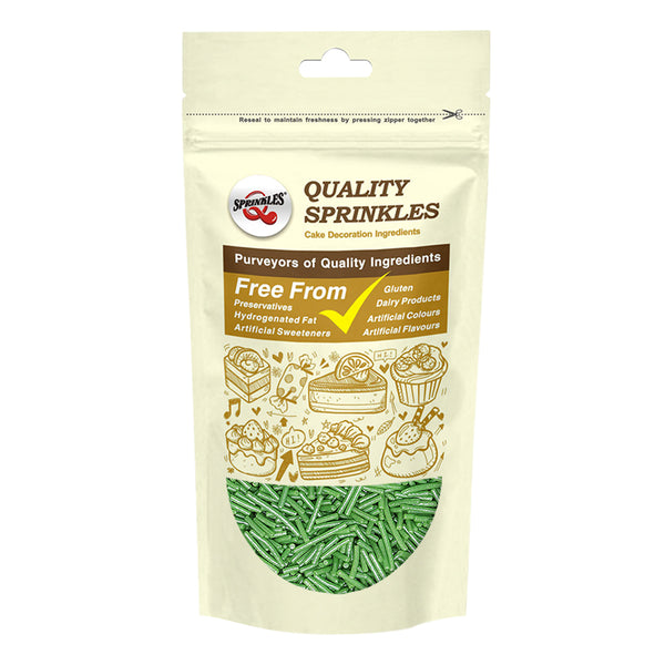 Shimmer Green Jimmies - No Soya Clean Lable Sprinkles Cake Decoration