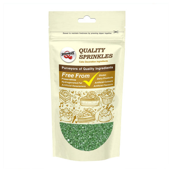 Shimmer Green Sugar Crystals - Nuts Free Vegan Sprinkles For Cakes