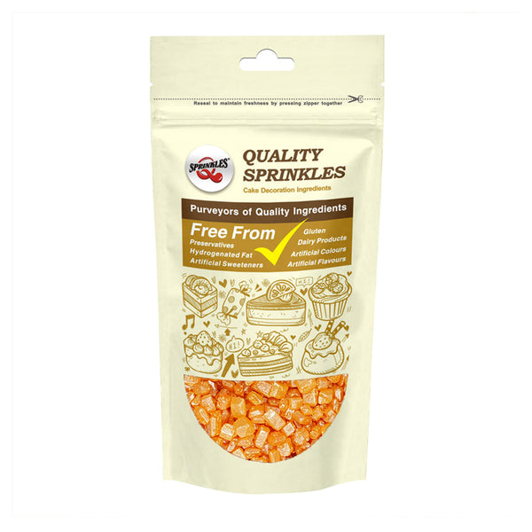 Shimmer Orange Sugar Rocs - Dairy Free Kosher Certified Sprinkles