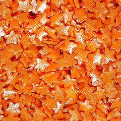 Shimmer Orange Confetti Star - Gluten Free Nuts Free Halal Sprinkles (Top 14 Allergen Free, Naturally Sourced Ingredients, Plant-based, Clean Label Free From GMO, Hydrogenated Fat, Palm oil, Certified Vegan, BRC, Kosher & FDA)