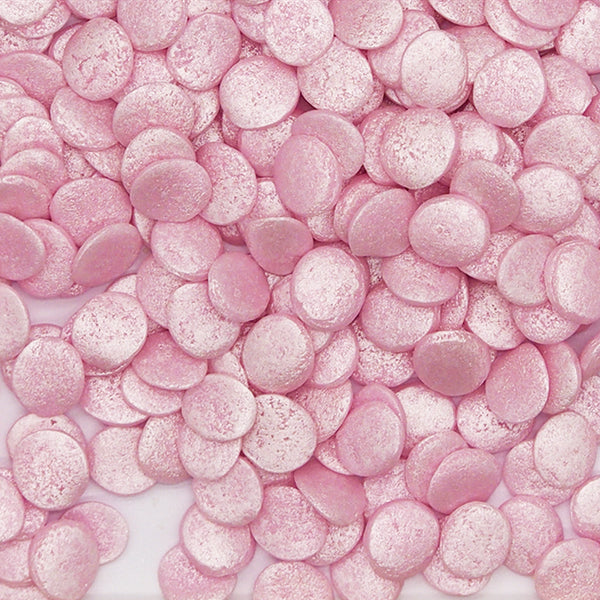 Shimmer Pink Confetti 10MM Big Sequins - Natural Ingredients Sprinkles