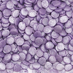 Shimmer Purple Confetti 8MM Big Sequins - No Nuts Clean Lable Sprinkles (Top 14 Allergen Free, Naturally Sourced Ingredients, Plant-based, Free From GMO, Hydrogenated Fat, Palm oil, Certified Vegan, BRC, Kosher, Halal & FDA)