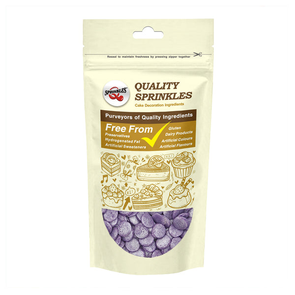 Shimmer Purple Confetti 10MM Big Sequins - Nuts Free Kosher Sprinkles
