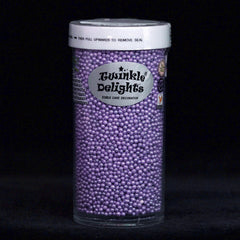 Shimmer Purple Nonpareils - Dairy Free Soya Free Sprinkles 4 Cakes (Top 14 Allergen Free, Naturally Sourced Ingredients, Plant-based, Clean Label Free From GMO, Hydrogenated Fat, Palm oil, Certified Vegan, BRC, Kosher, Halal & FDA)