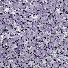 Shimmer Purple Confetti Star - Nuts Free Natural Ingredients Sprinkles (Top 14 Allergen Free, Plant-based, Clean Label Free From GMO, Hydrogenated Fat, Palm oil, Certified Vegan, BRC, Kosher, Halal & FDA)