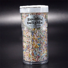 Shimmer Rainbow Jimmies - Natural Ingredient Gluten Free Sprinkles (Top 14 Allergen Free, Plant-based, Clean Label Free From GMO, Hydrogenated Fat, Palm oil, Certified Vegan, BRC, Kosher, Halal & FDA)