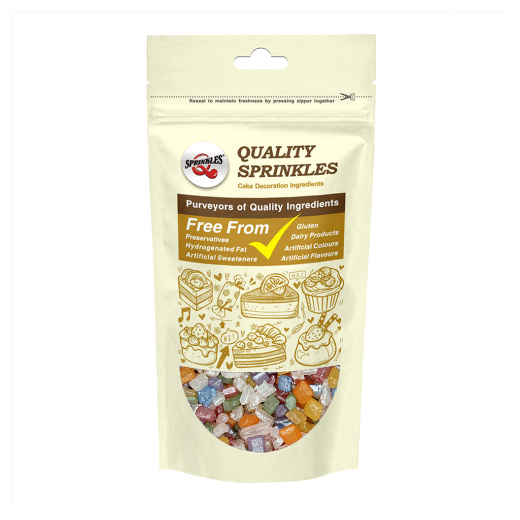 Shimmer Rainbow Sugar Rocs - Dairy Free Natural Ingredients Sprinkles