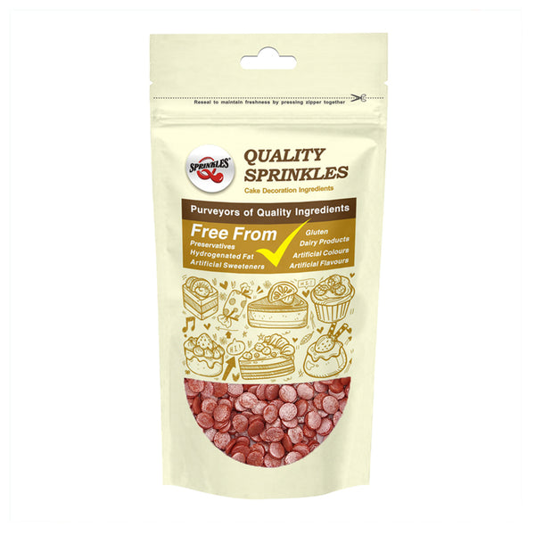 Shimmer Red Confetti 8MM Big Sequins - Kosher Certified Sprinkles
