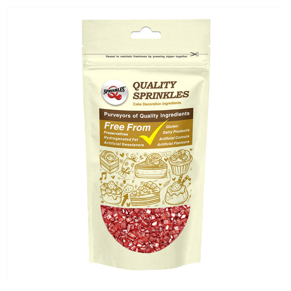 Shimmer Red Sparkling Sugar - Soya Free Natural Ingredients Sprinkles