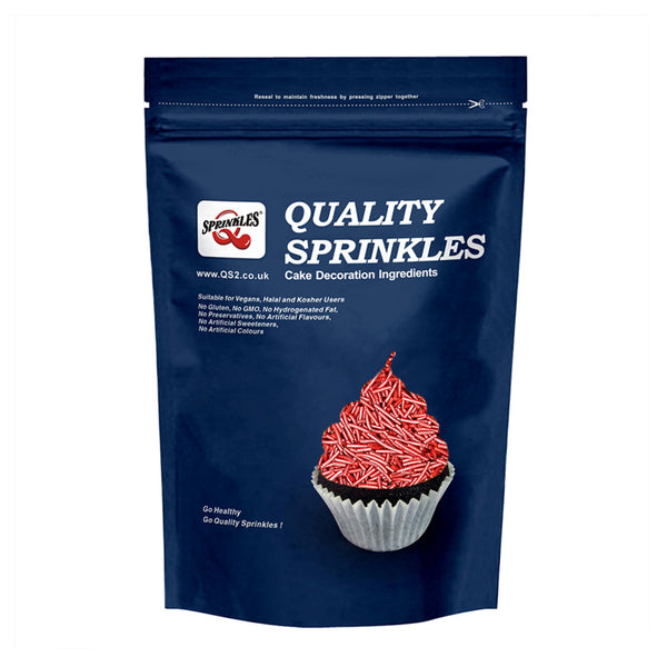 Shimmer Red Jimmies - Natural Ingredients Sprinkles Cake Decorations