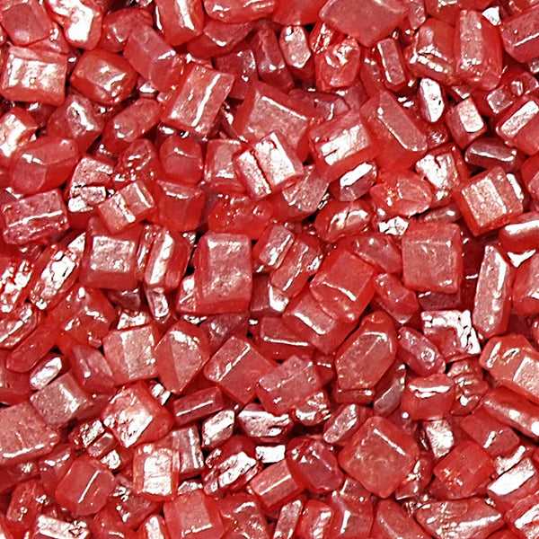 Shimmer Red Sugar Rocs - No Soya Clean Label Sprinkles Cake Decoration