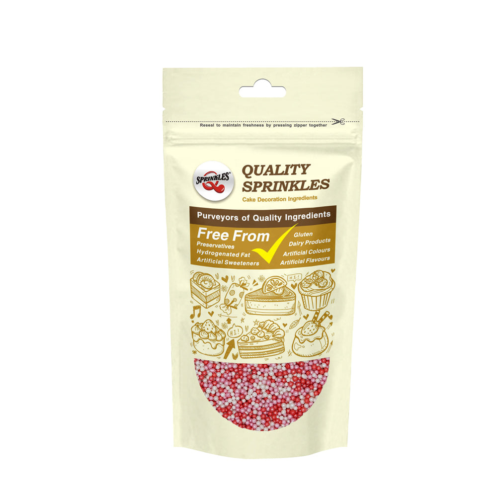 Shimmer Valentine Nonpareils - Dairy Free Clean Lable  Halal Sprinkles