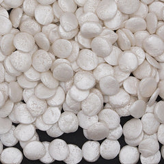 Shimmer White Confetti 10MM Big Sequins - No Soy Clean Lable Sprinkles (Top 14 Allergen Free, Naturally Sourced Ingredients, Plant-based, Free From GMO, Hydrogenated Fat, Palm oil, Certified Vegan, BRC, Kosher, Halal & FDA)