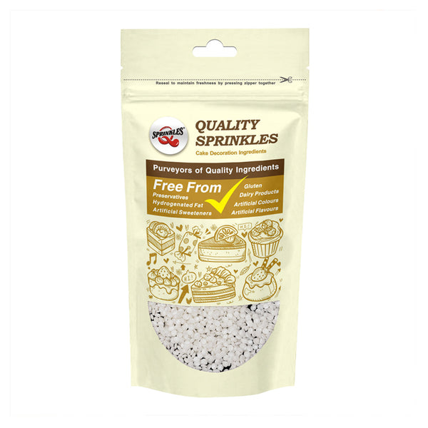 Shimmer White Confetti Dots - No Gluten Kosher Certified Sprinkles