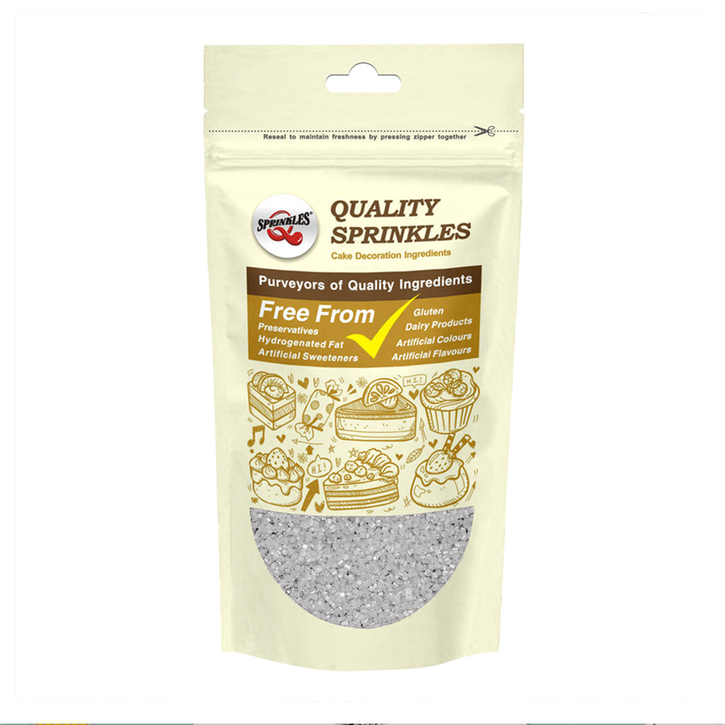 Shimmer White Sugar Crystals - Nuts Free Kosher Sprinkles For Cakes