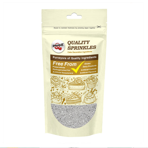Shimmer White Sugar Crystals - Nuts Free Kosher Sprinkles For Cakes