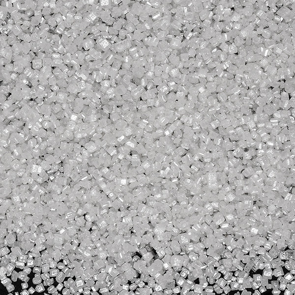 Shimmer White Sugar Crystals - Nuts Free Kosher Sprinkles For Cakes