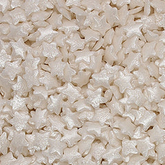 Shimmer White Confetti Star - No Gluten No Nuts Clean Label Sprinkles (Top 14 Allergen Free, Naturally Sourced Ingredients, Plant-based, Free From GMO, Hydrogenated Fat, Palm oil, Certified Vegan, BRC, Kosher, Halal & FDA)