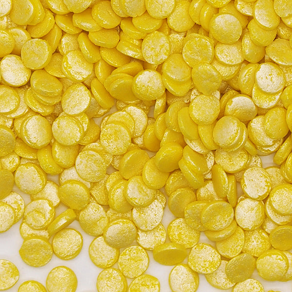 Shimmer Yellow Confetti 8MM Big Sequins - No Soya Sprinkles Cake Decor