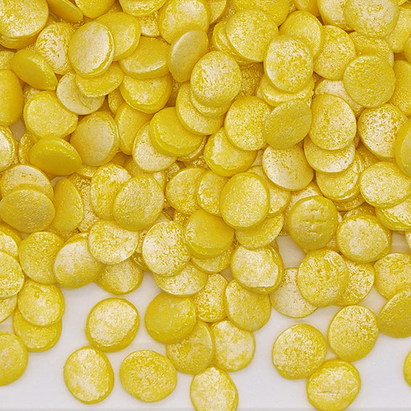 Shimmer Yellow Confetti 10MM Big Sequins - Kosher Certified Sprinkles