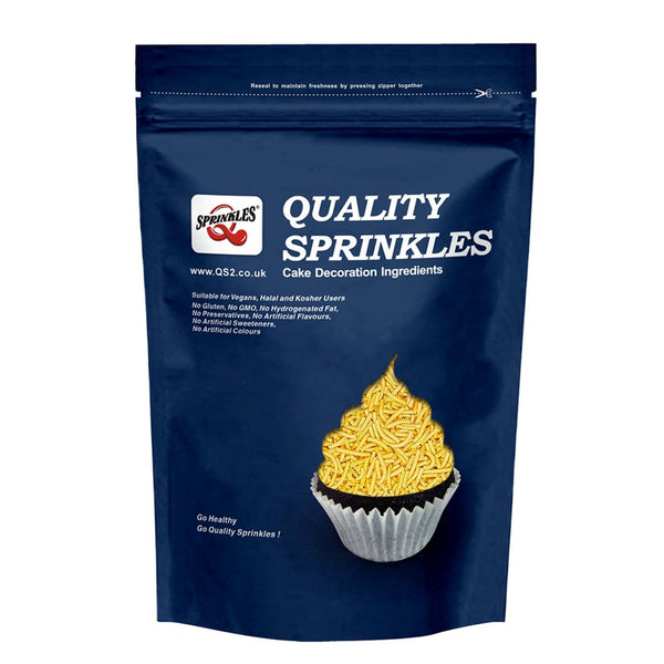 Shimmer Yellow Jimmies - No Nuts Gluten Free Halal Certified Sprinkles
