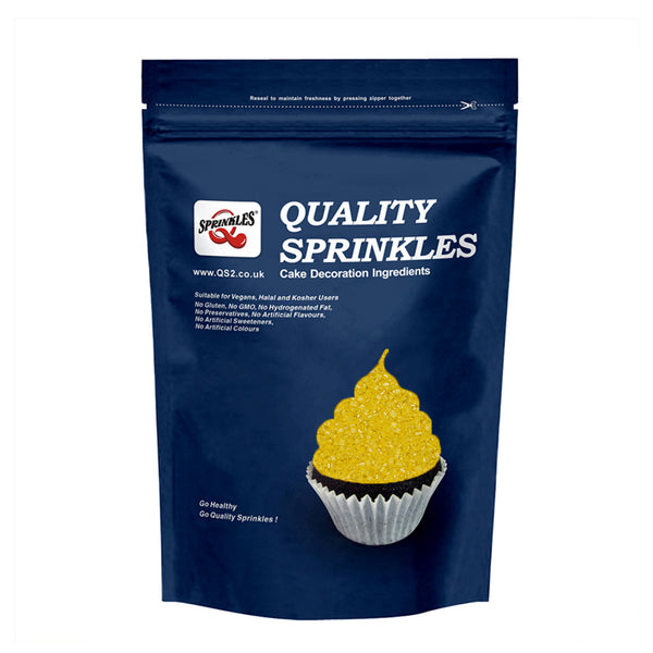 Shimmer Yellow Sugar Crystals - Dairy Free Halal Certified  Sprinkles