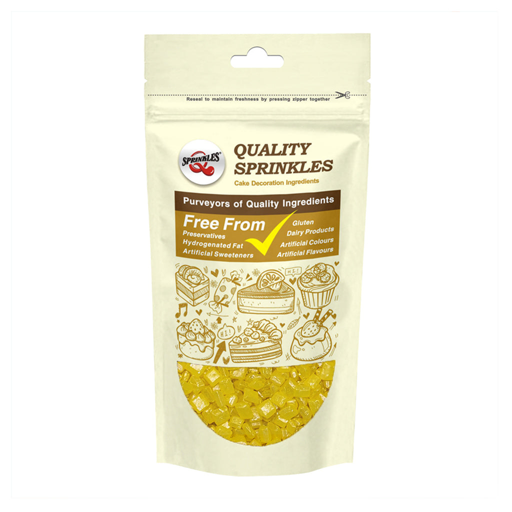 Shimmer Yellow Sugar Rocs - Dairy Free Soy Free Sprinkles For Cake