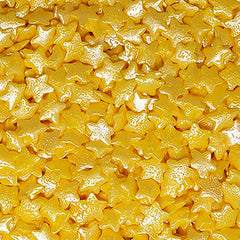 Shimmer Yellow Confetti Star - Gluten Free Halal Certified Sprinkles (Top 14 Allergen Free, Naturally Sourced Ingredients, Plant-based, Clean Label Free From GMO, Hydrogenated Fat, Palm oil, Vegan, BRC, Kosher & FDA)