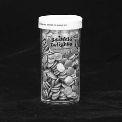 Silver 10MM Big Sequins - No Nut Clean Lable Sprinkles Cake Decoration (Top 14 Allergen Free, Naturally Sourced Ingredients, Plant-based, Free From GMO, Hydrogenated Fat, Palm oil, Certified Vegan, BRC, Kosher, Halal & FDA)