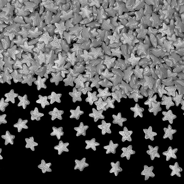 Silver Confetti Star - Nuts Free Clean Label Sprinkles Cake Decoration