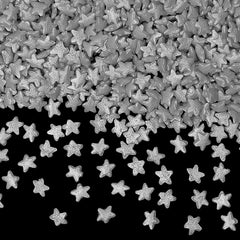 Silver Confetti Star - Nuts Free Clean Label Sprinkles Cake Decoration (Top 14 Allergen Free, Naturally Sourced Ingredients, Plant-based, Free From GMO, Hydrogenated Fat, Palm oil, Certified Vegan, BRC, Kosher, Halal & FDA)