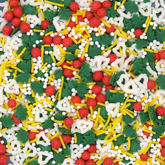 Sleigh Bells Ring - Non Gluten Kosher Certified Sprinkles Mix For Cake (Top 14 Allergen Free, Naturally Sourced Ingredients, Plant-based, Clean Label Free From GMO, Hydrogenated Fat, Palm oil, Vegan, BRC, Halal & FDA)