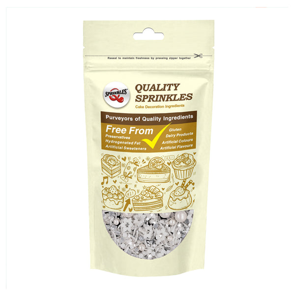 Snow Falling - Gluten Free Clean Lable Sprinkles Mix Cake Decoration
