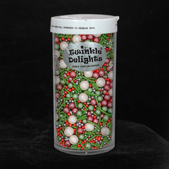 Christmas Amaryllis - Non Dairy Halal Certified Sprinkles Mix For Cake (Top 14 Allergen Free, Naturally Sourced Ingredients, Plant-based, Clean Label Free From GMO, Hydrogenated Fat, Palm oil, Vegan, BRC, Kosher & FDA)