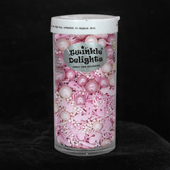 Baby Pink Snuggles - Gluten Free Soya Free Sprinkles Mix Cake Decor (Top 14 Allergen Free, Naturally Sourced Ingredients, Plant-based, Clean Label Free From GMO, Hydrogenated Fat, Palm oil, Certified Vegan, BRC, Kosher, Halal & FDA)