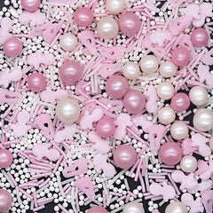 Baby Pink Snuggles - Gluten Free Soya Free Sprinkles Mix Cake Decor (Top 14 Allergen Free, Naturally Sourced Ingredients, Plant-based, Clean Label Free From GMO, Hydrogenated Fat, Palm oil, Certified Vegan, BRC, Kosher, Halal & FDA)