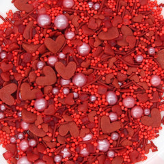 Bleeding Heart - Nuts Free Kosher Certified Sprinkles Mix Cake Decor (Top 14 Allergen Free, Naturally Sourced Ingredients, Plant-based, Clean Label Free From GMO, Hydrogenated Fat, Palm oil, Certified Vegan, BRC, Kosher, Halal & FDA)