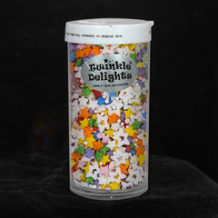 Colourful Space - Dairy Free halal Sprinkles Mix Cake Decorations (Top 14 Allergen Free, Naturally Sourced Ingredients, Plant-based, Clean Label Free From GMO, Hydrogenated Fat, Palm oil, Certified Vegan, BRC, Kosher & FDA)
