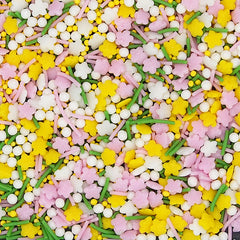 Flower In The Rain - Gluten Free Vegan Sprinkles Mix Cake Decoration (Top 14 Allergen Free, Naturally Sourced Ingredients, Plant-based, Clean Label Free From GMO, Hydrogenated Fat, Palm oil, BRC, Kosher, Halal & FDA)