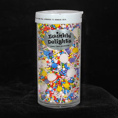 Glorious - Soya Free Nuts Free Clean Lable Medley Sprinkles Cake Decor (Top 14 Allergen Free, Naturally Sourced Ingredients, Plant-based, Free From GMO, Hydrogenated Fat, Palm oil, Certified Vegan, BRC, Kosher, Halal & FDA)