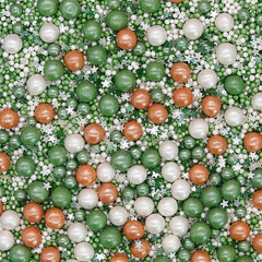 St. Patricks Pearls - Gluten Free Dairy Free Sprinkles Medley Cake Decor (Top 14 Allergen Free, Naturally Sourced Ingredients, Plant-based, Clean Label Free From GMO, Hydrogenated Fat, Palm oil, Certified Vegan, BRC, Kosher, Halal & FDA)