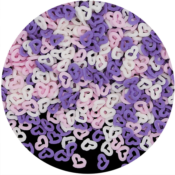 Purple White Pink Confetti Angel Heart - Nut Free Dairy Free Sprinkles