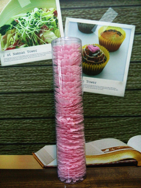 3D Edible Wafer Paper Pink Double Daisy - No Dairy No Nut Cake Decor