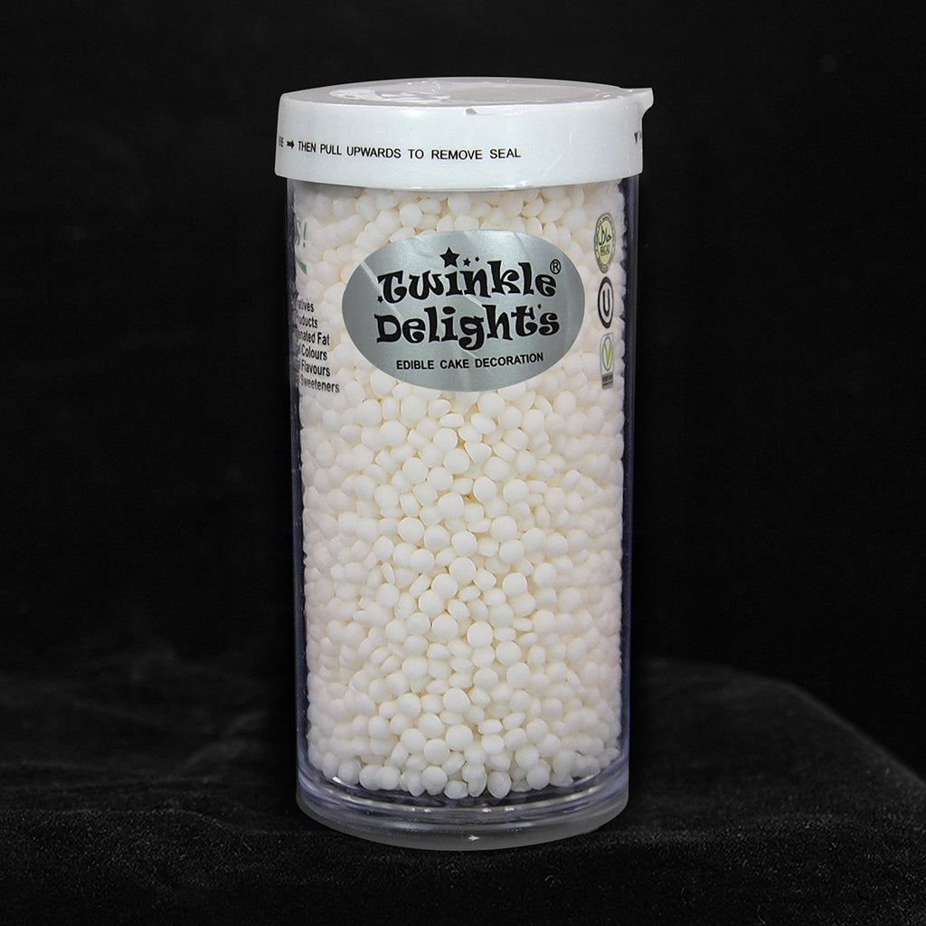 White Confetti Dots - Nuts Free Natural Ingredients Kosher Sprinkles