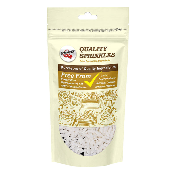 White Confetti Fish - Gluten Free Halal Certified Sprinkles For Cake